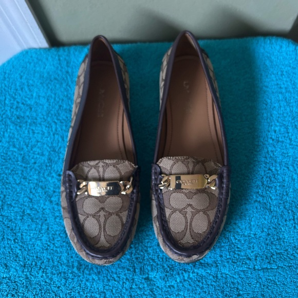 Coach Women's Monogram Brown Patterned Loafers - Picture 1 of 10